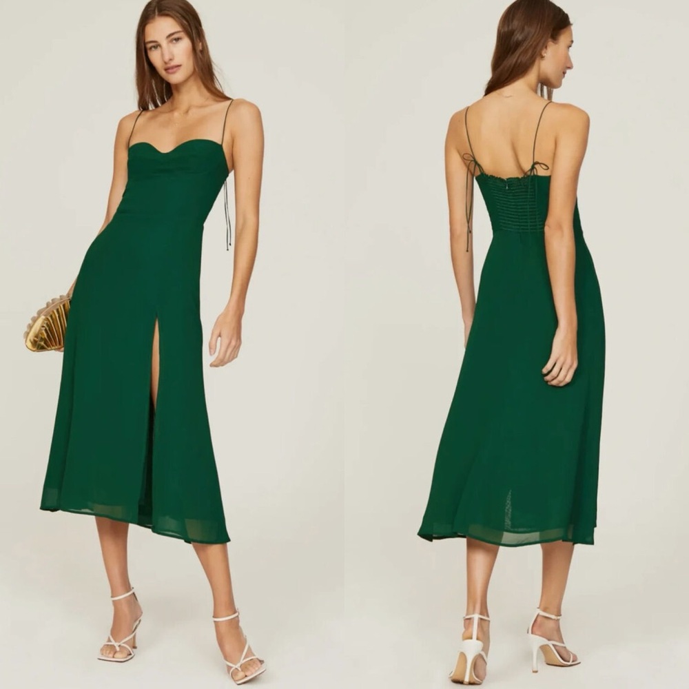 Reformation Juliette Dress Emerald Green